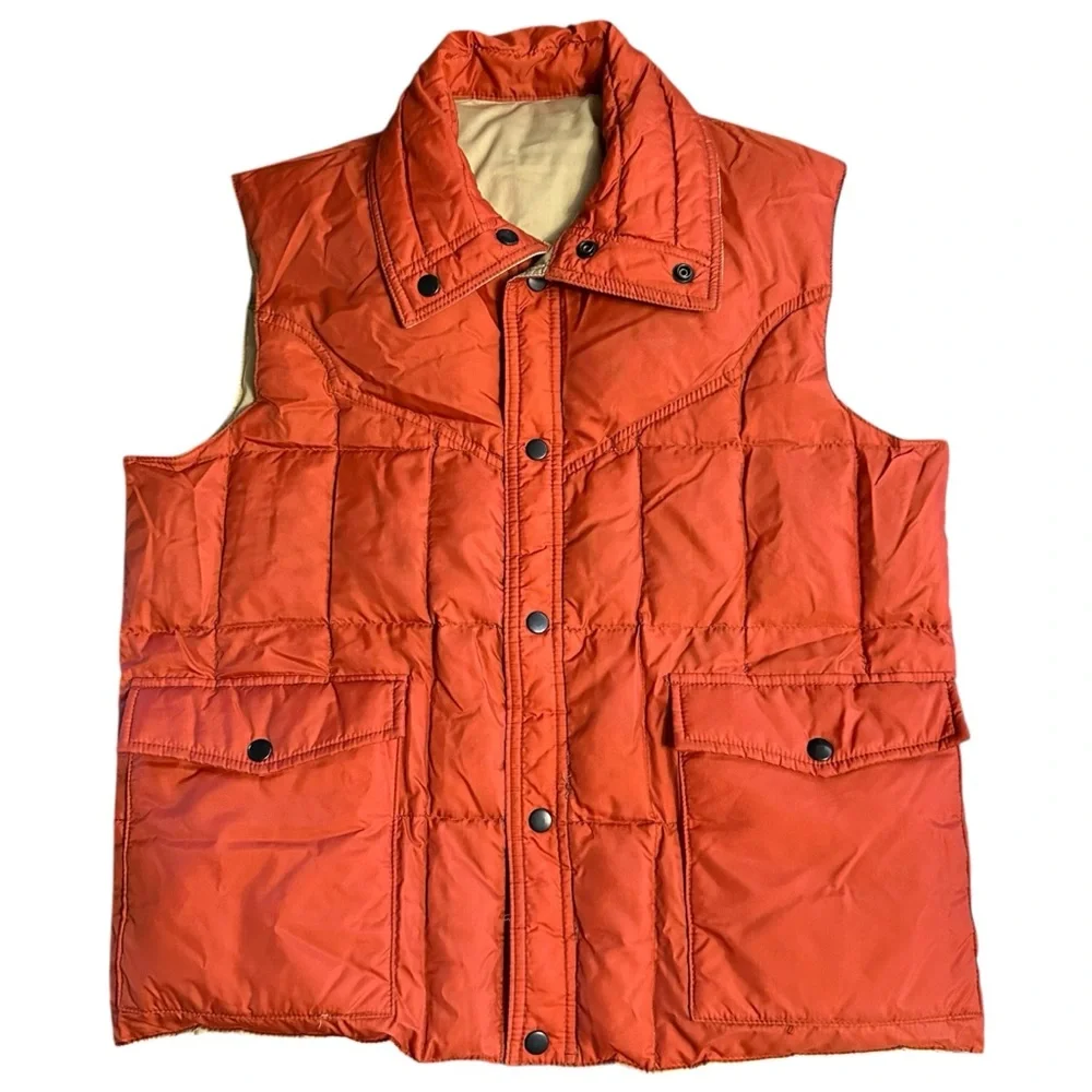 Vintage Aventura Down Feather Duck Reversible Puff Vest Men's Sz M